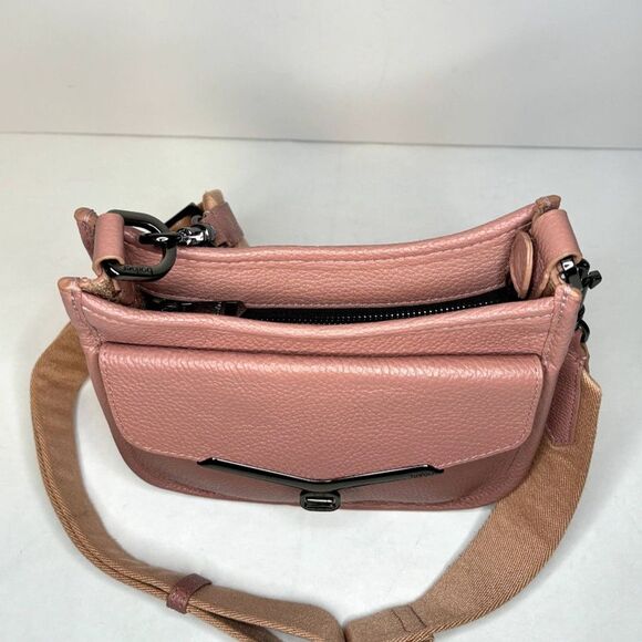 Valentina Botkier Saddle Leather Hobo Blush Pink Crossbody Shoulder Bag Womens - Picture 5 of 11